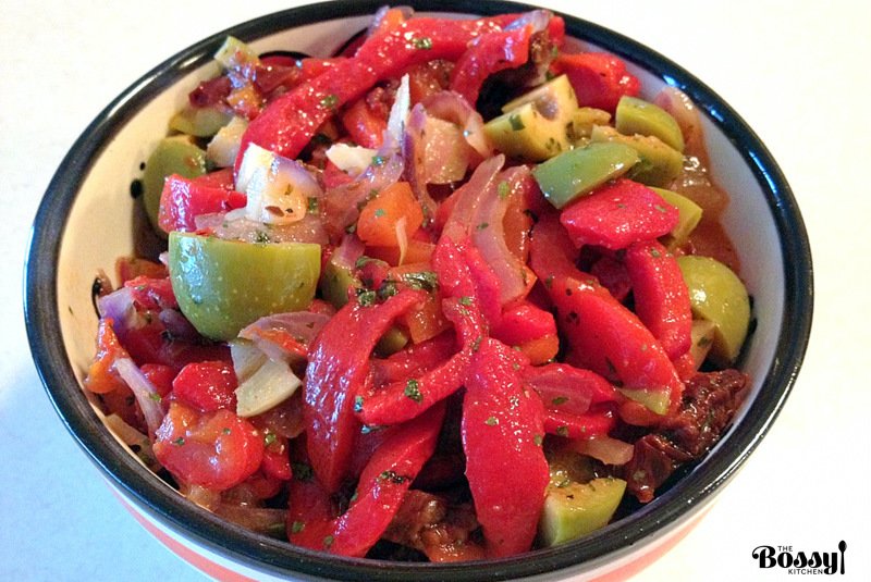 Roasted Red Pepper Spanish Salad The Bossy Kitchen