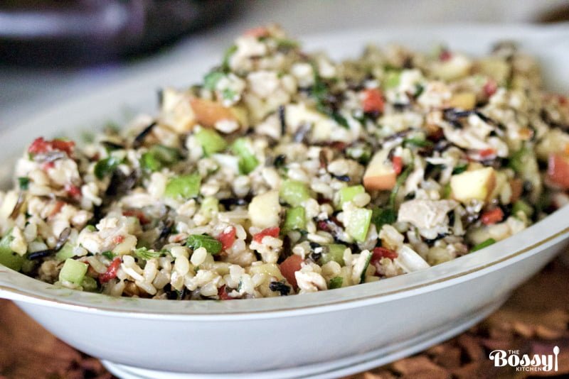 Brown and Wild Rice Salad with Chicken, Apples and Walnuts The Bossy Kitchen