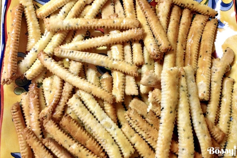 Cheddar Cheese Straws With Black Caraway Seeds