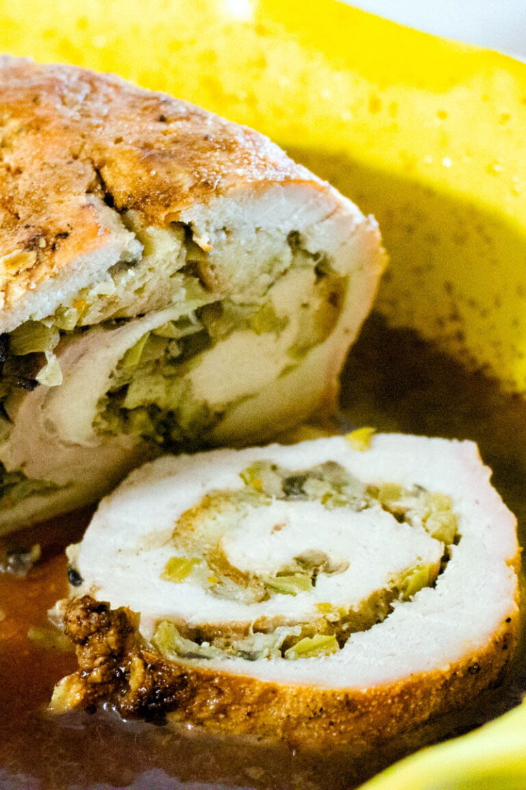 Apple And Mushroom Stuffed Roasted Pork Tenderloin