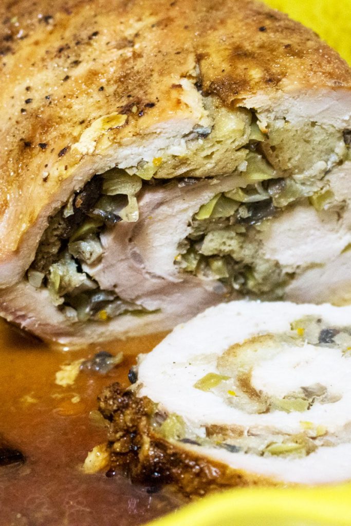 Apple And Mushroom Stuffed Roasted Pork Tenderloin