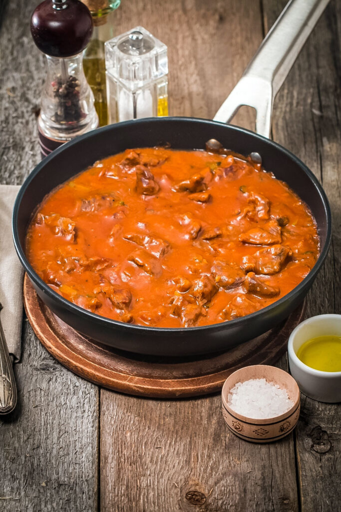 Carne Con Tomate Meat in Tomato Sauce in the pan0