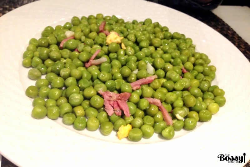 Easy Green Peas With Ham- Spanish recipe- is an easy dish that can be made in no time using fresh or frozen peas. For authenticity, use jamon Serrano. Easy Green Peas With Ham- Spanish recipe