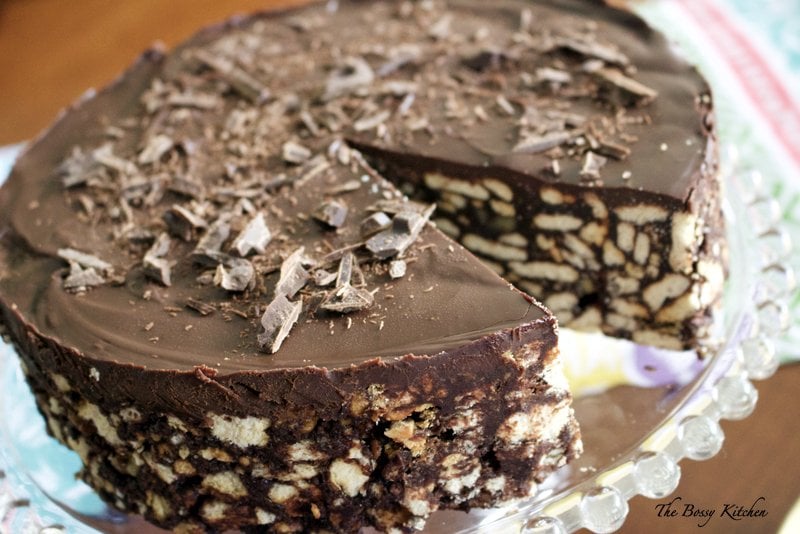 No Bake Chocolate Biscuit Cake