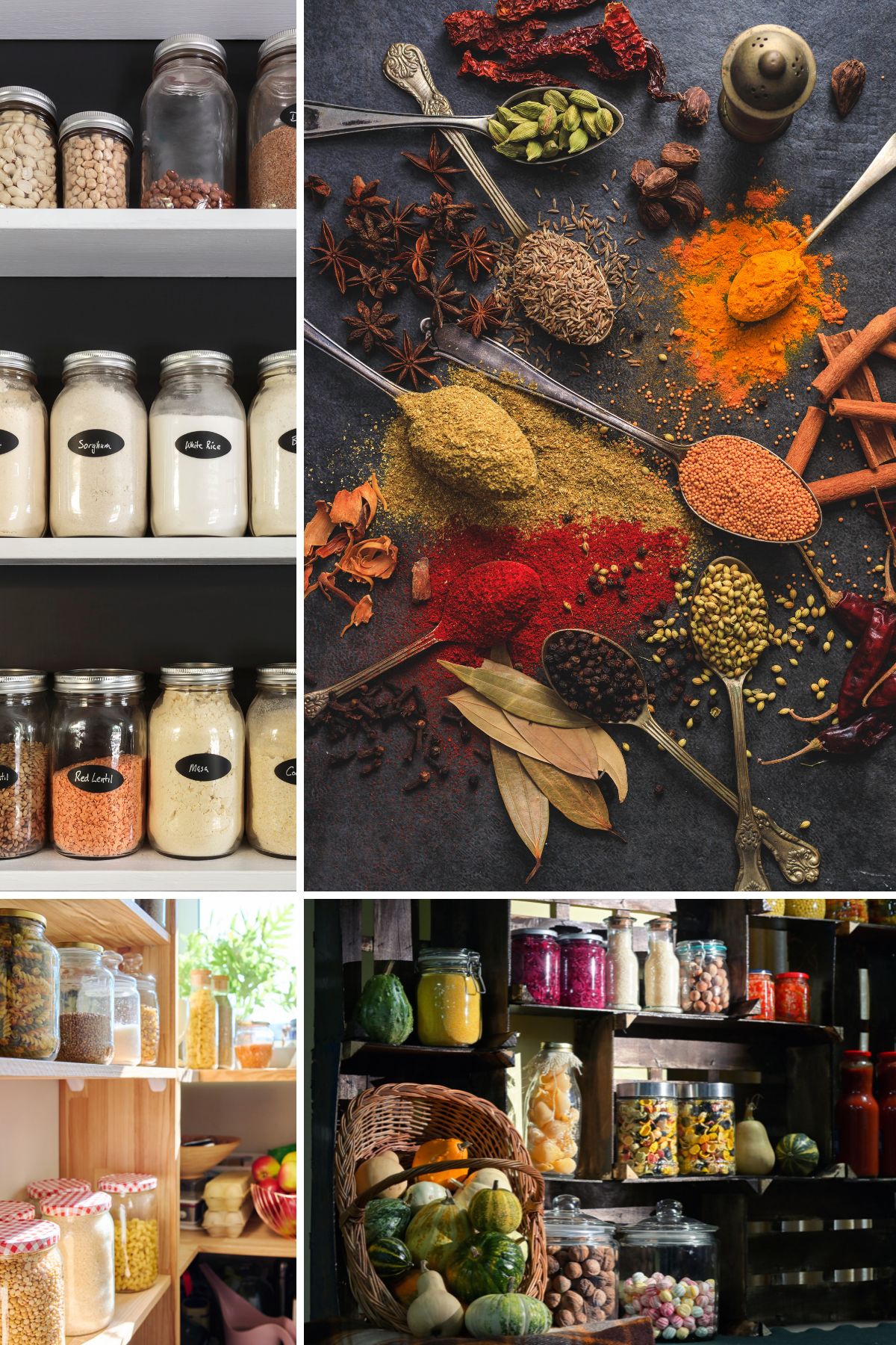 Pantry Staples Checklist Pantry Collage.