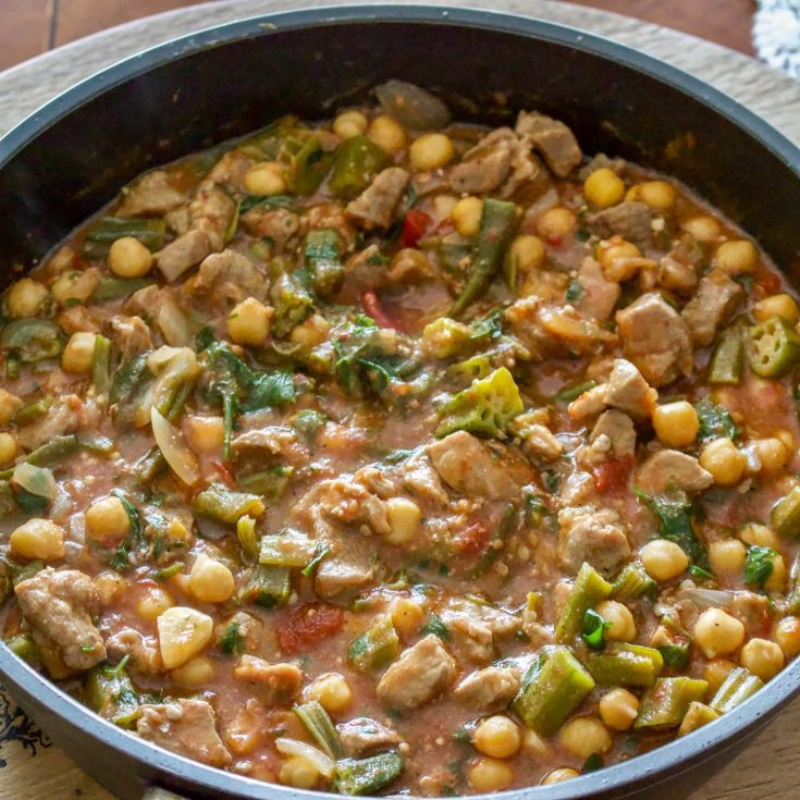 Okra with Chickpeas and Pork