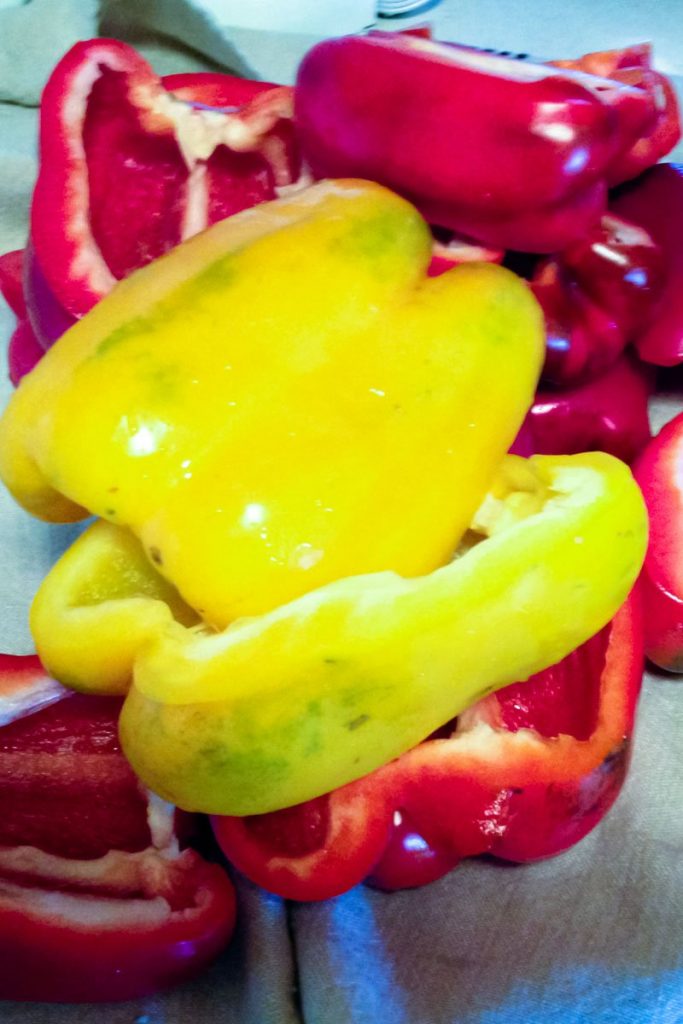 Red and yellow peppers