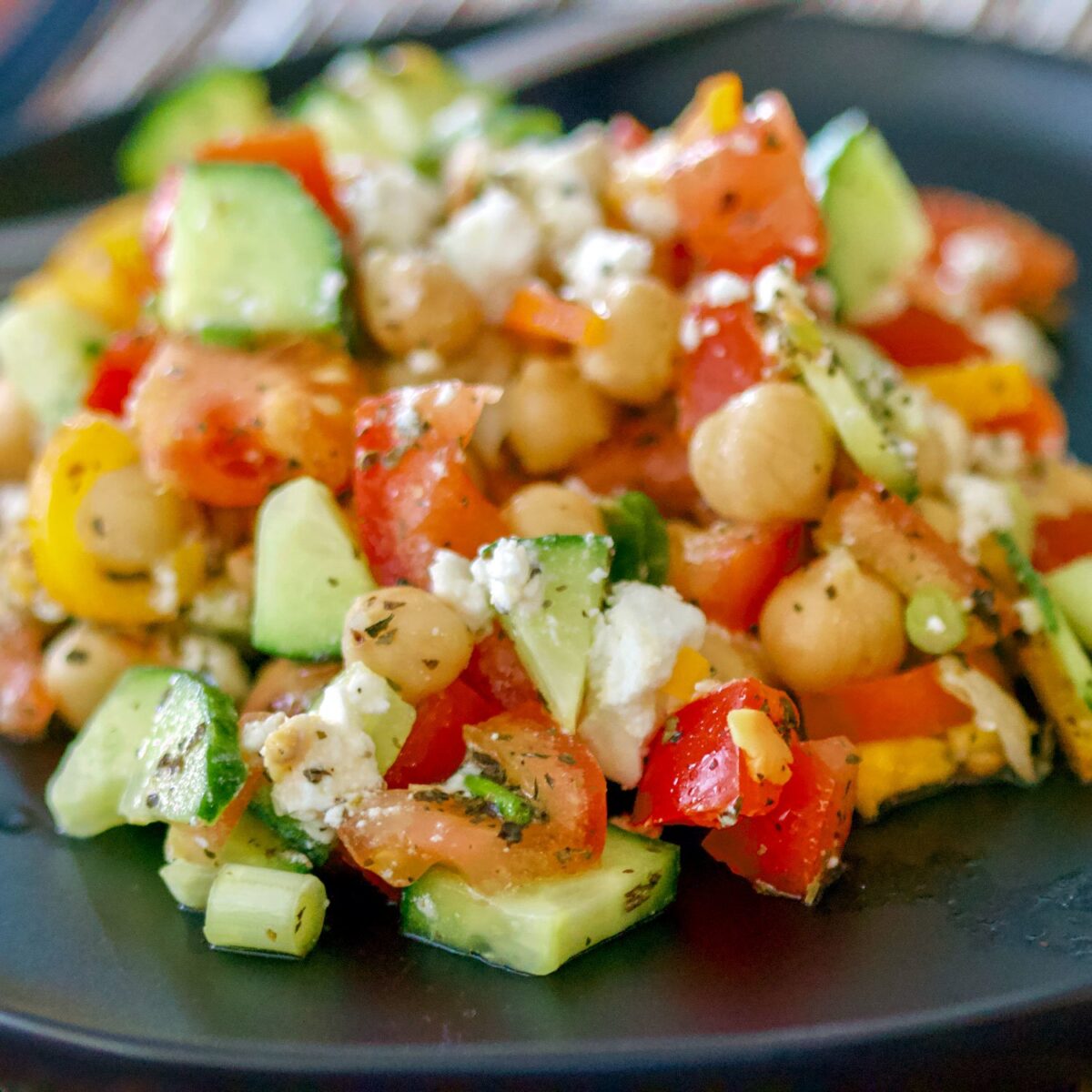 Chickpeas Salad With Feta And Mint The Bossy Kitchen