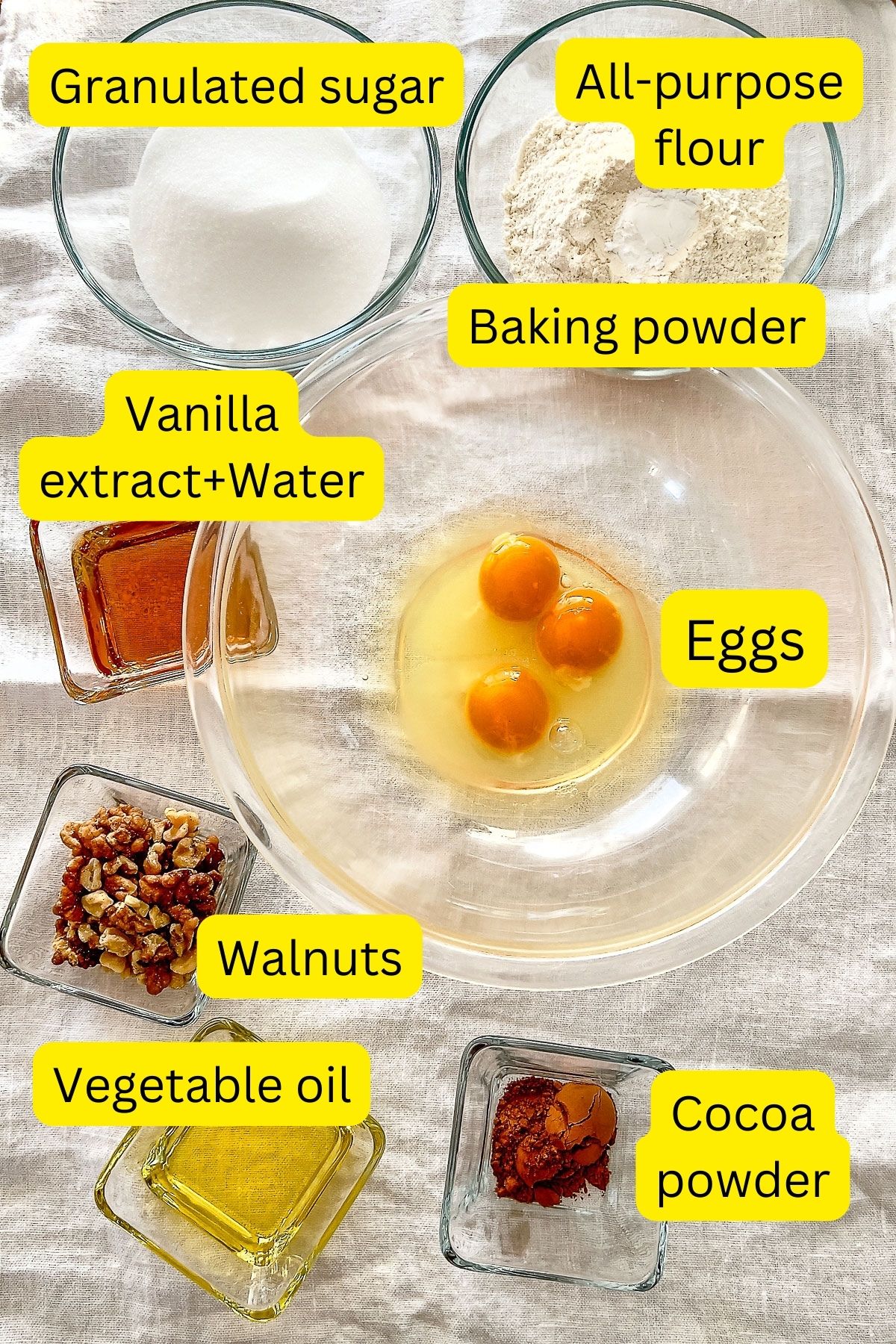 Ingredients for Marble Pound Cake