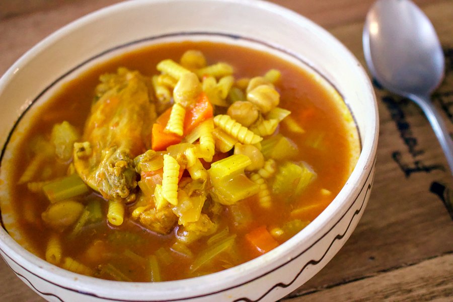 Moroccan Chicken Soup With Chickpeas
