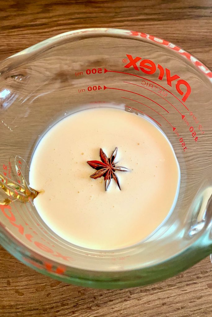 heavy cream and spices for the chocolate filling