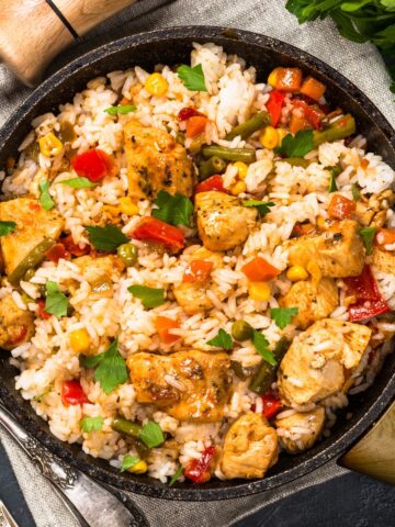 Pilaf with vegetables and meat square image