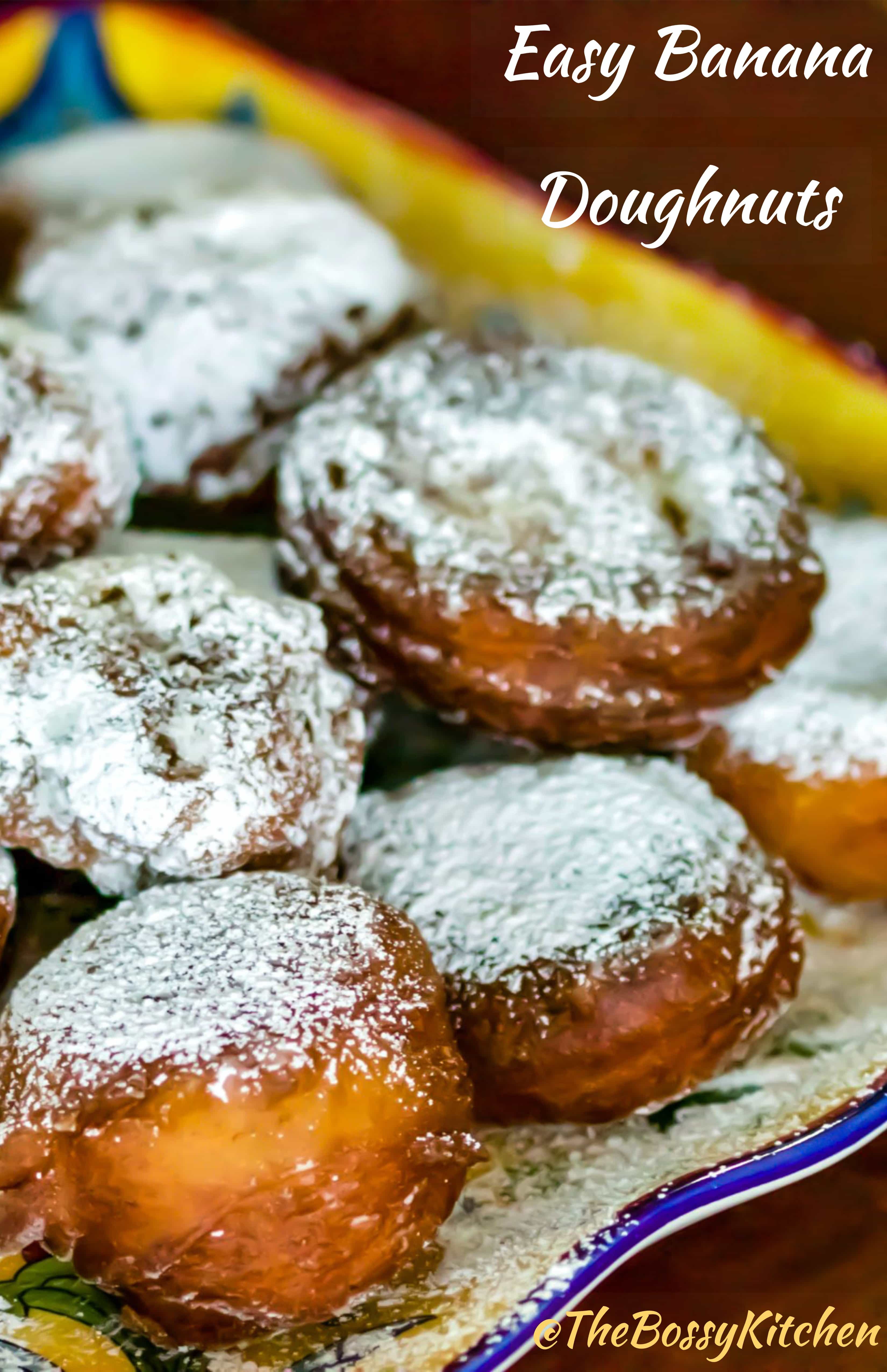 Easy Banana Doughnuts -Pinterest picture