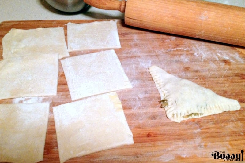 puff pastry ready to be filled with cabbage