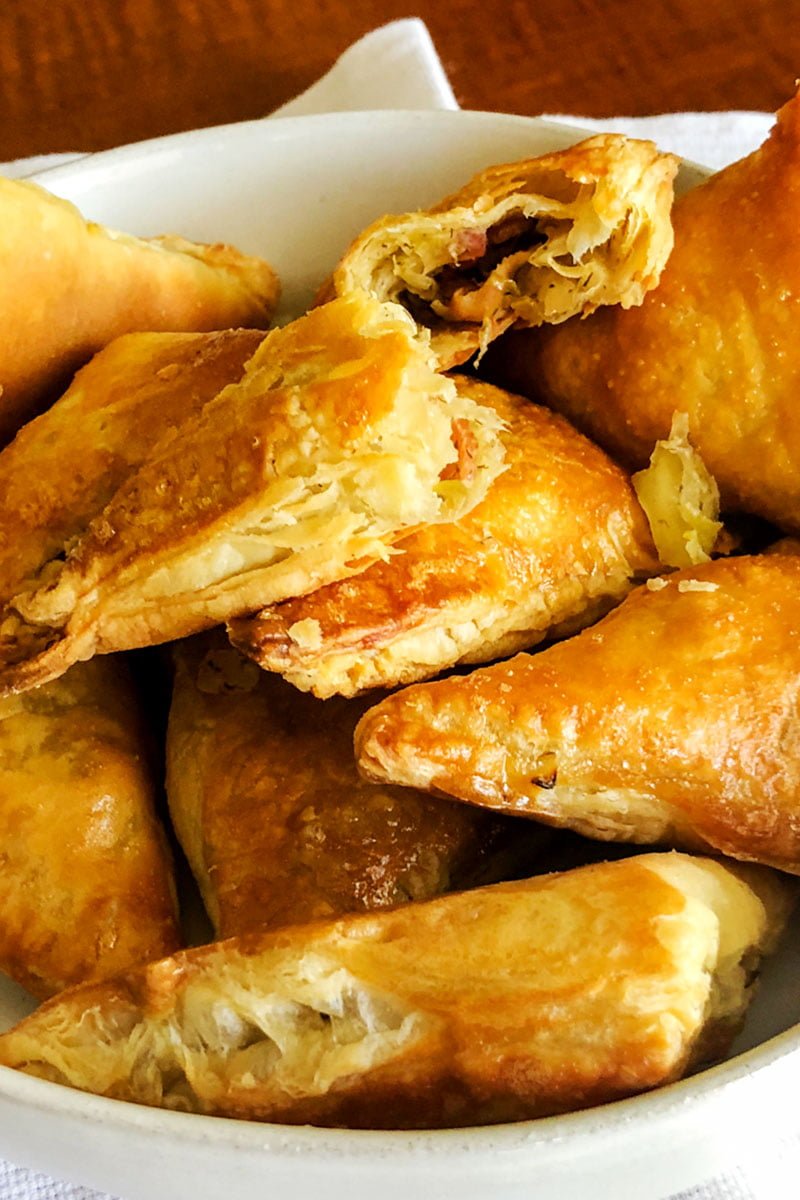 Cabbage Puff Pastry triangles