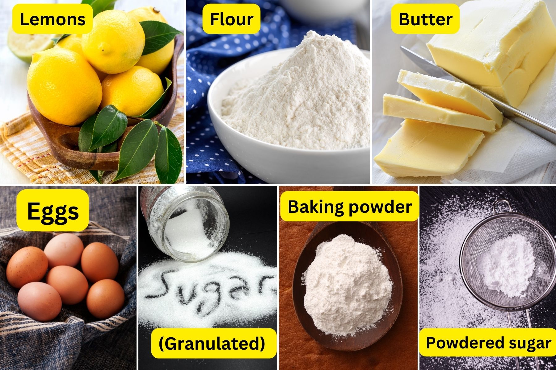Classic Lemon Bar Ingredients