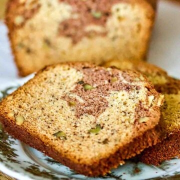 Cocoa Walnuts Banana Bread sliced.