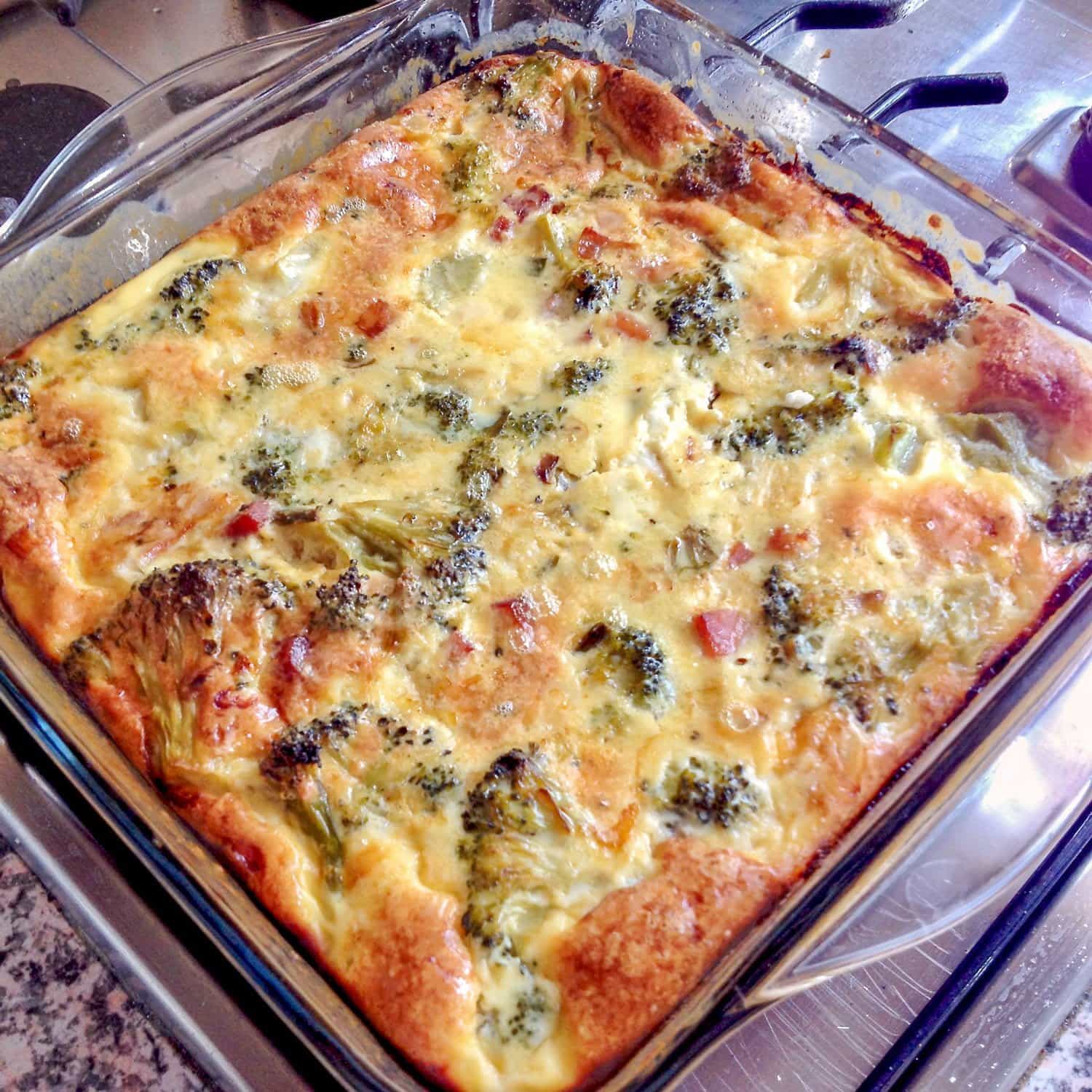 Crustless Broccoli Bacon Quiche 1