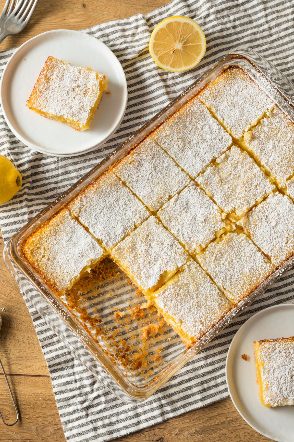 Super Easy Lemon Bars 2 Lemon Bars on the baking pan