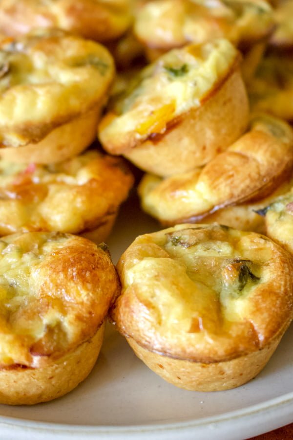 Easy Vegetarian Mini Quiche Recipe - close up