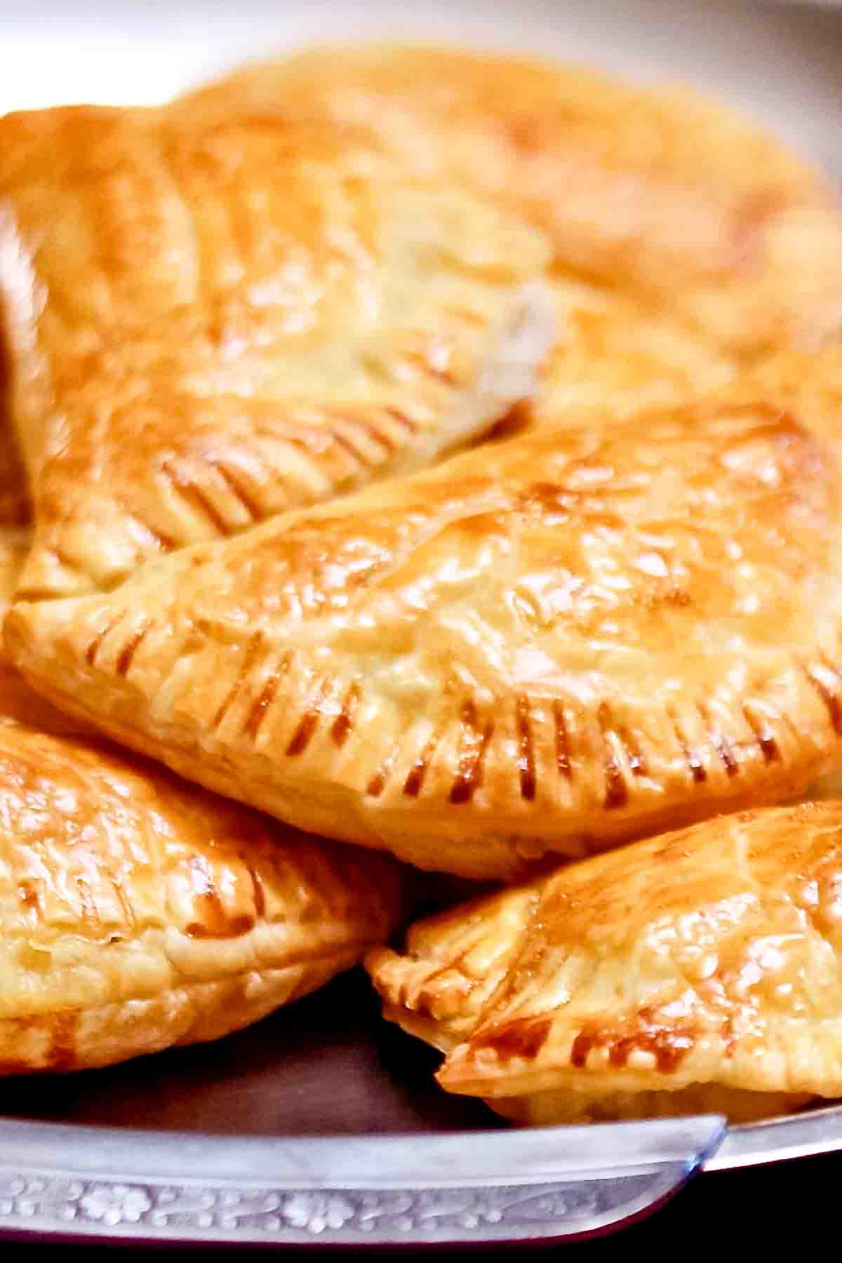 Ham and Cheese Pastries Stacked.