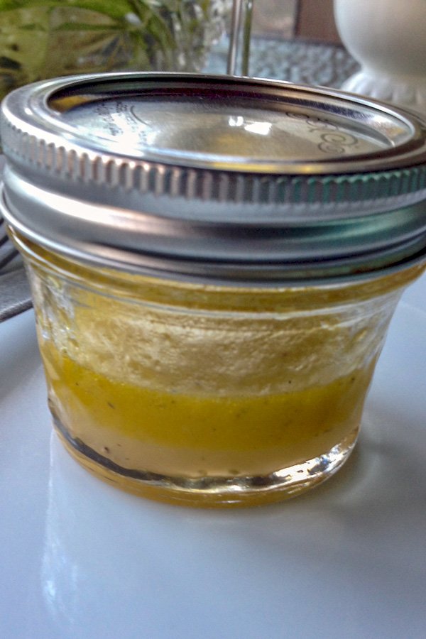 Belgian Endives Boston Lettuce Salad4 small jar filled with homemade vinaigrette