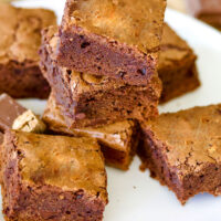 Coffee Brownies With Cinnamon on white plate square photo0