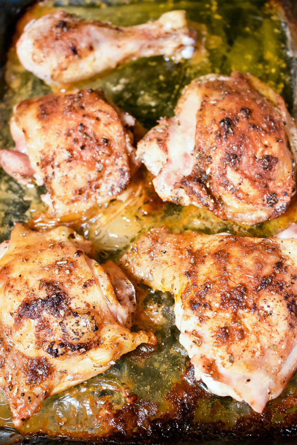 Roasted Lemon Chicken Drumsticks Recipe4 Lemon Garlic Roasted Chicken Legs baked on tray