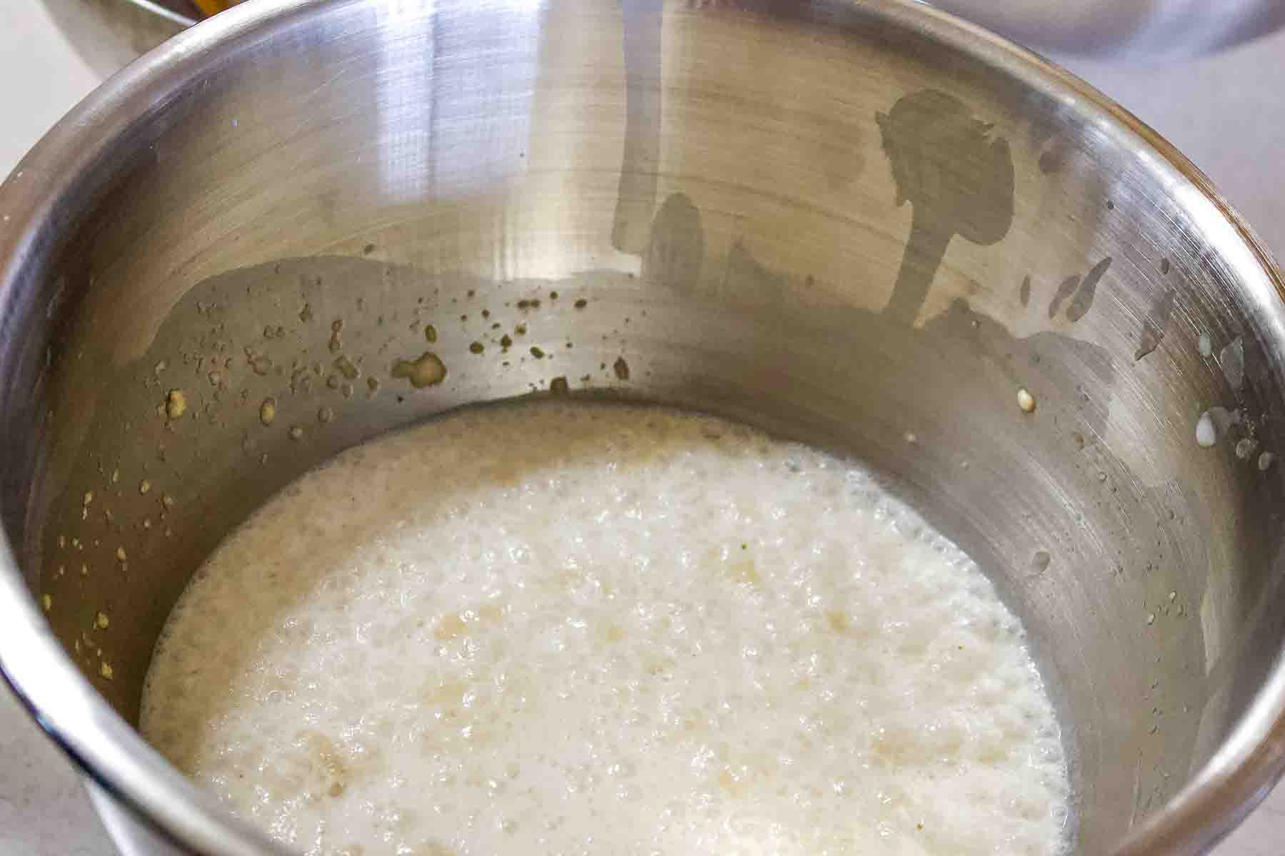 Yeast starter in a bowl.