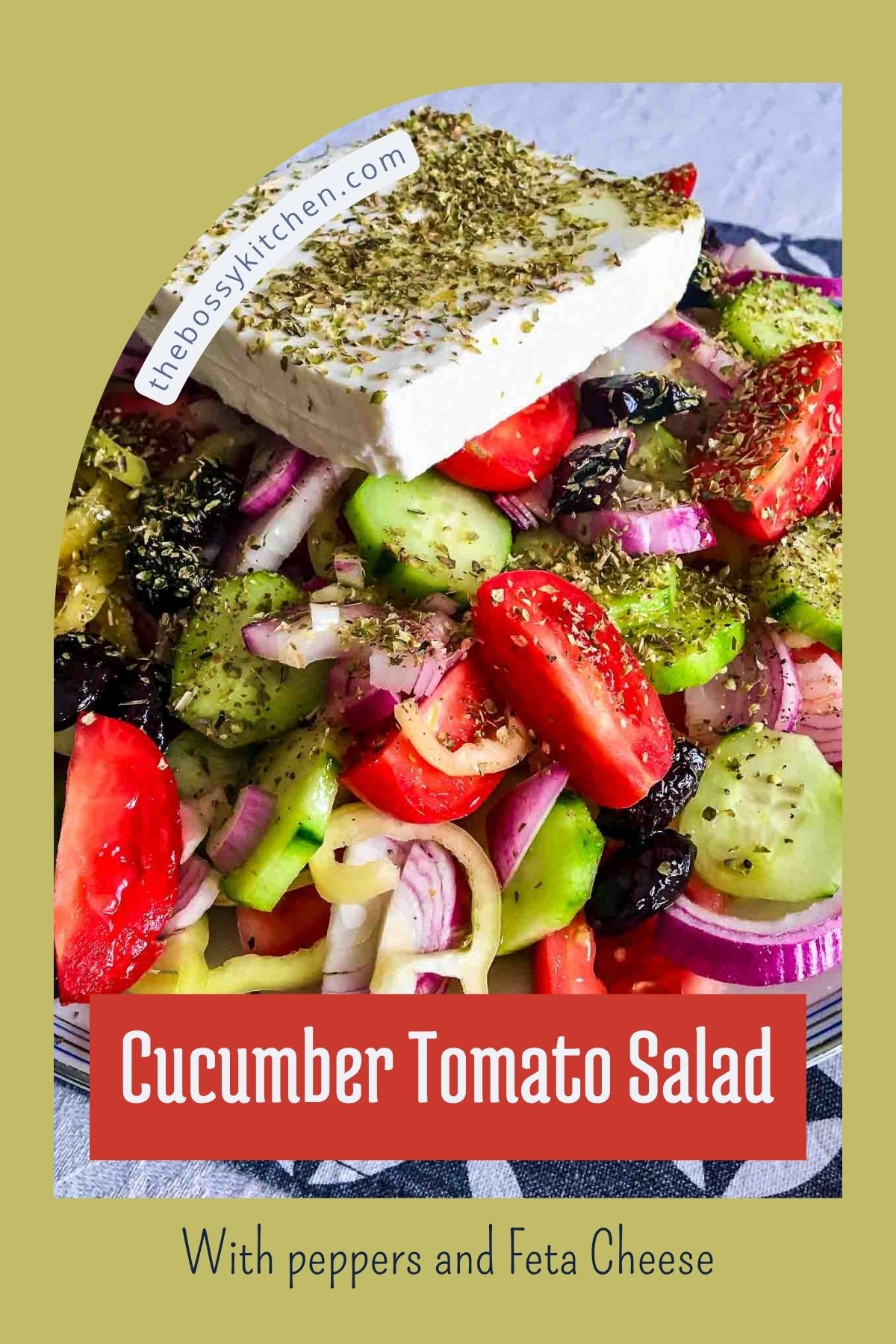Cucumber Tomato Salad Pinterest collage image.