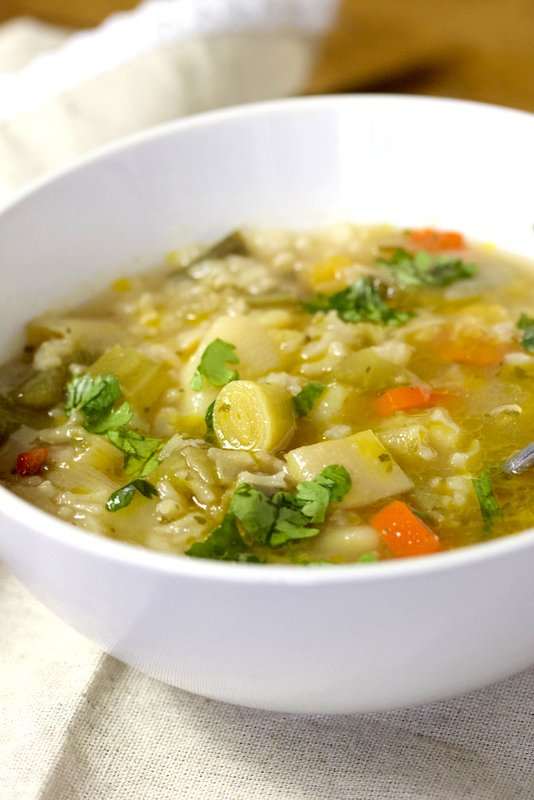 Easy Leek And Rice Soup- A vegetarian soup for everyone