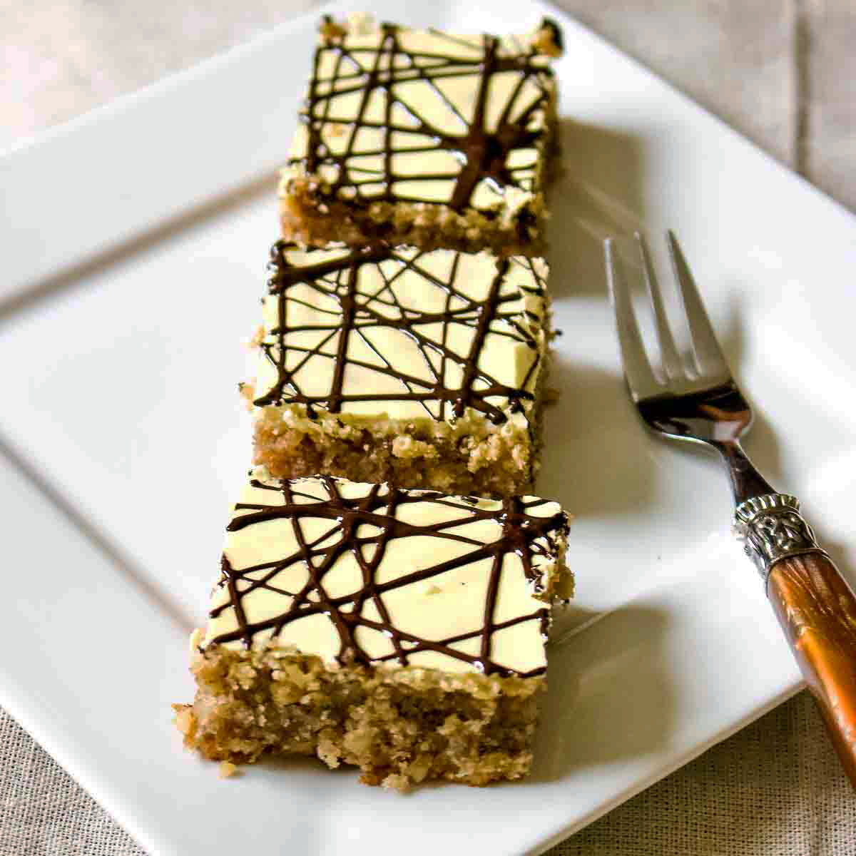 Walnut Cake With Egg yolk Glaze.