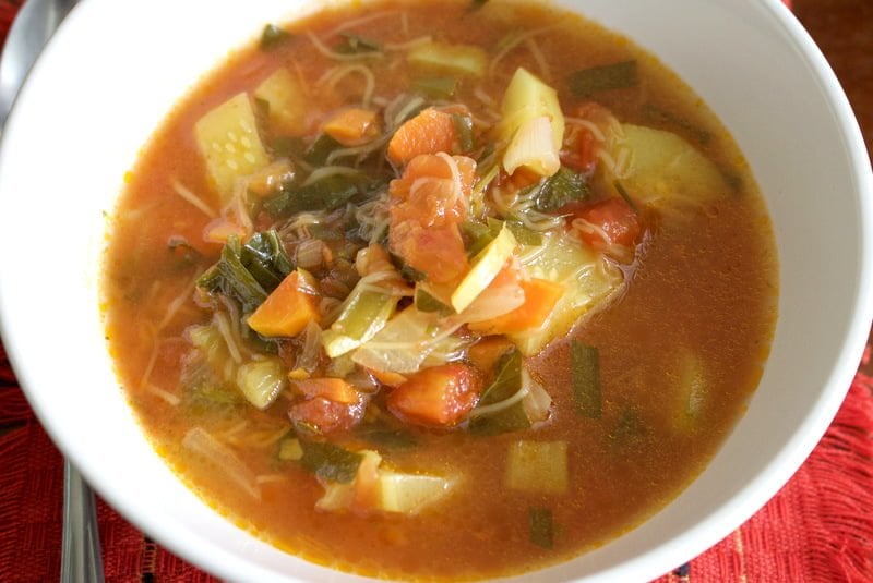 Tomato and Zucchini Summer Soup is a great dish for the hot weather. It can be served warm or cold and it is also great for vegans and vegetarians.