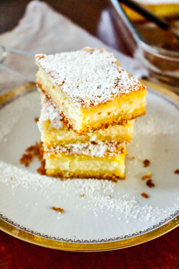 Lemon Ricotta Cheese Cake slices stacked0