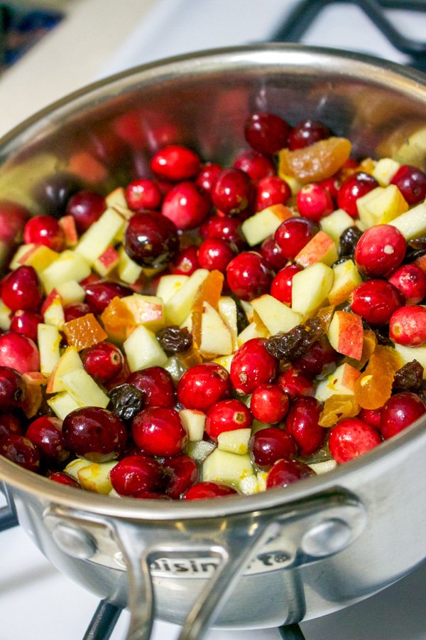 Cranberry Chutney with Apples -ingredients