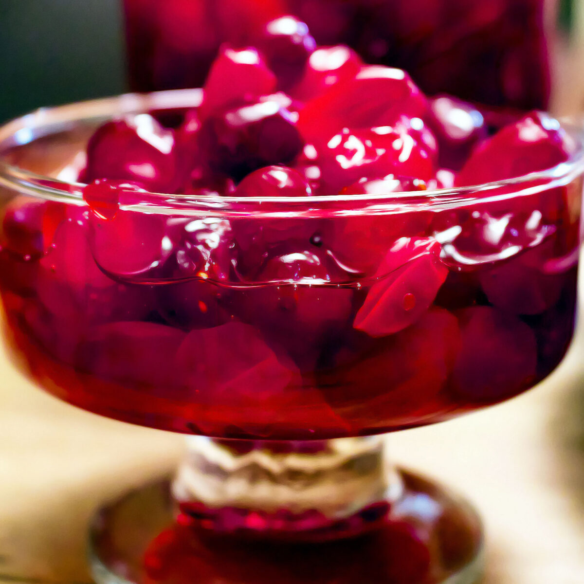 Cranberry Sauce in a glass bowl square photo0