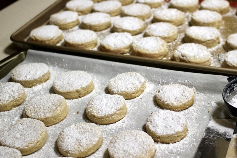 Spanish Christmas cookies powdered with sugar