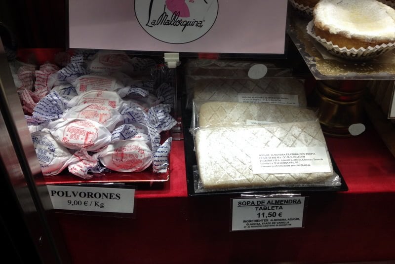 picture of wrapped polvorones in a Spanish store