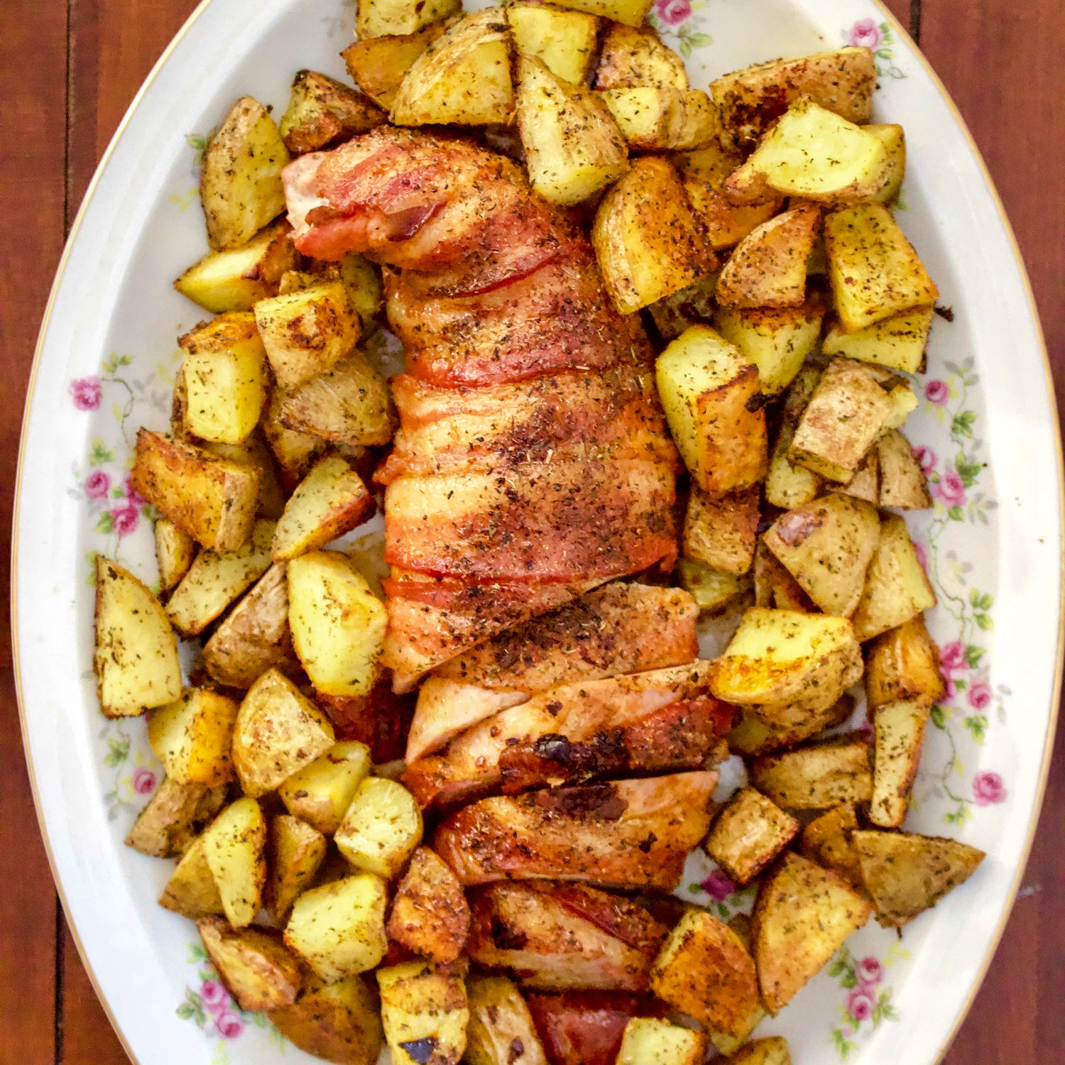 Roasted Bacon Wrapped Pork Tenderloin