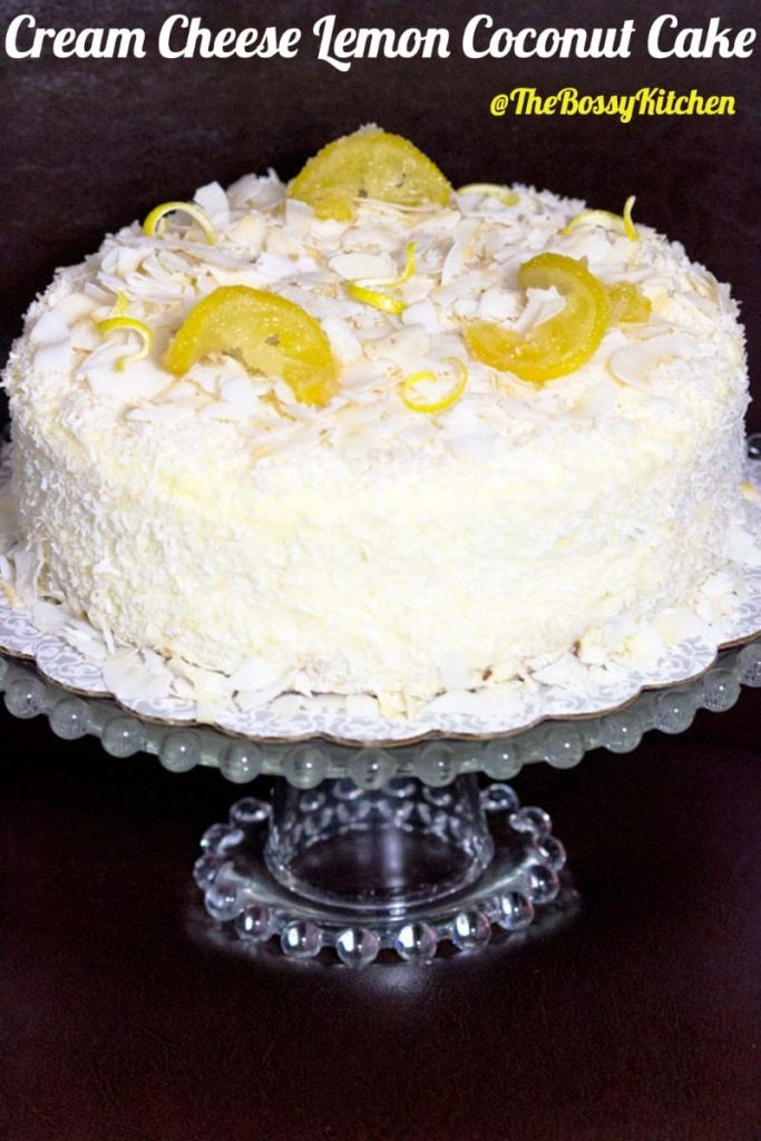 Cream Cheese Lemon Coconut Cake - Pinterest featured picture