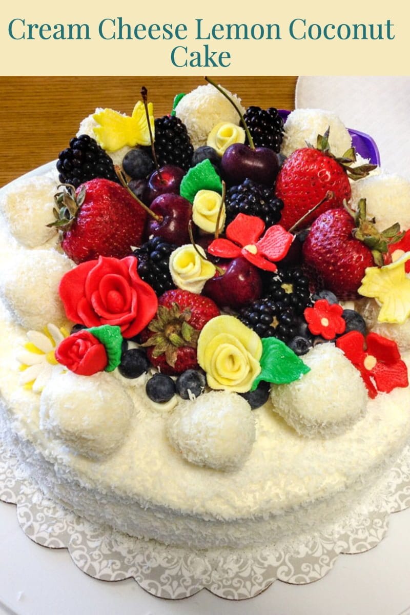 Cream Cheese Lemon Coconut Cake- featured picture