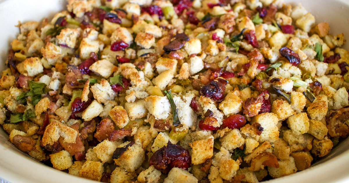 Thanksgiving Sausage And Cranberry Stuffing The Bossy Kitchen