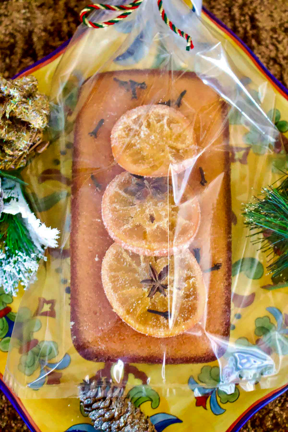 Old Fashioned Lemon Bread in a Cellophane gift bag.