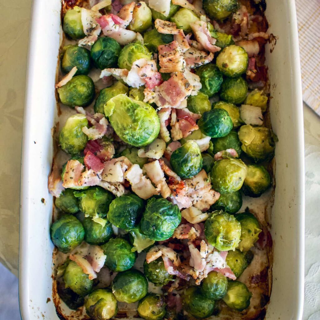 Oven Roasted Brussels Sprouts with Bacon The Bossy Kitchen