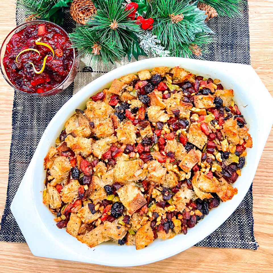 Thanksgiving Sausage And Cranberry Stuffing The Bossy Kitchen