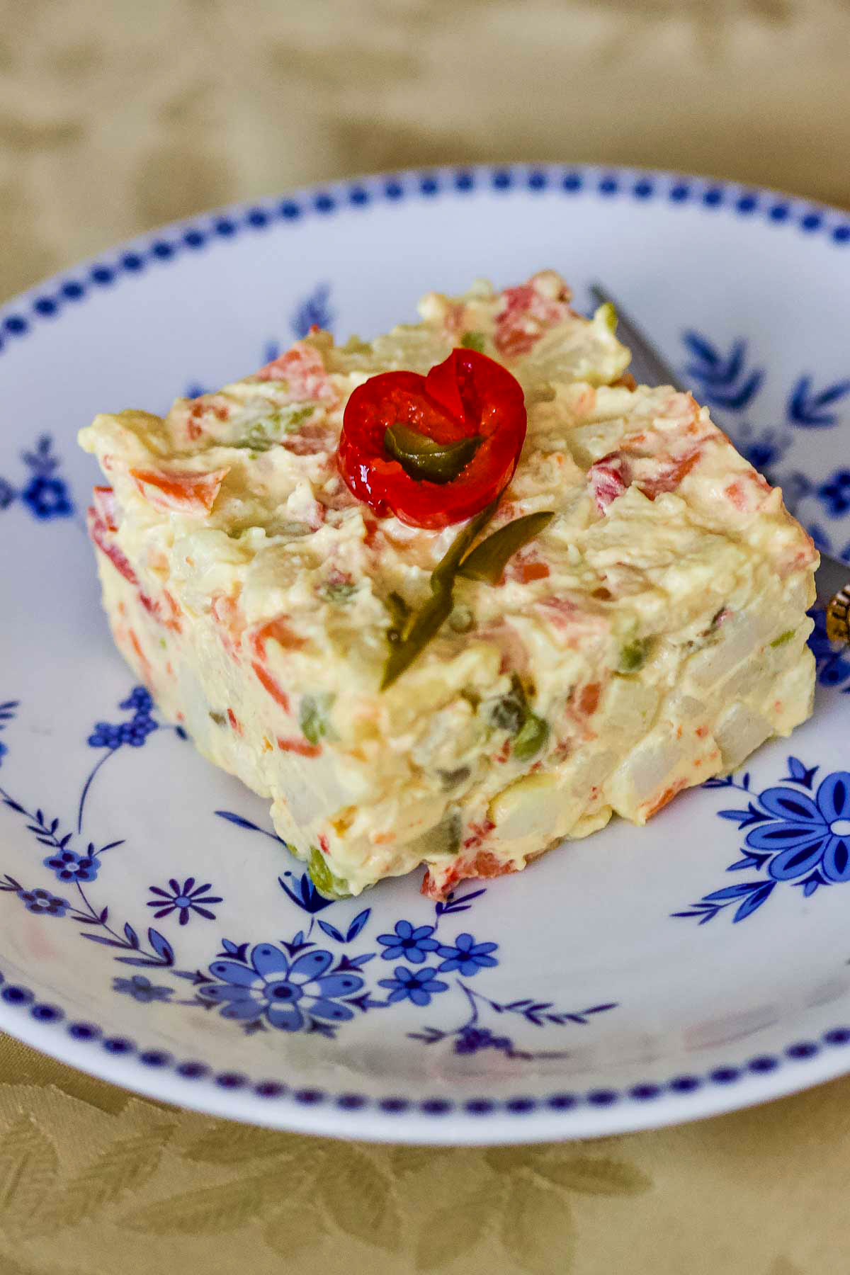 Boeuf Salad On Plate with fork.