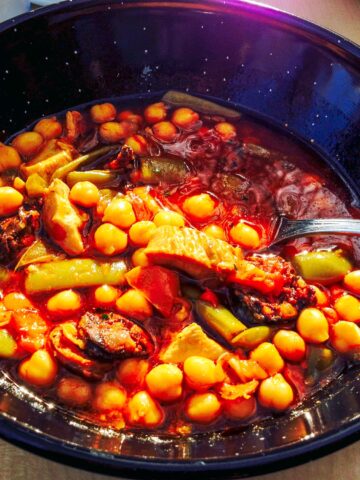 Chickpeas Green Beans With Pork And Spanish Chorizo
