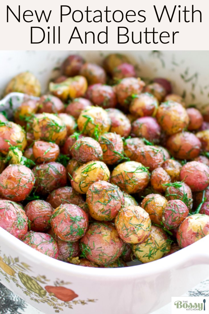 New Potatoes With Dill And Butter Pinterest collage.