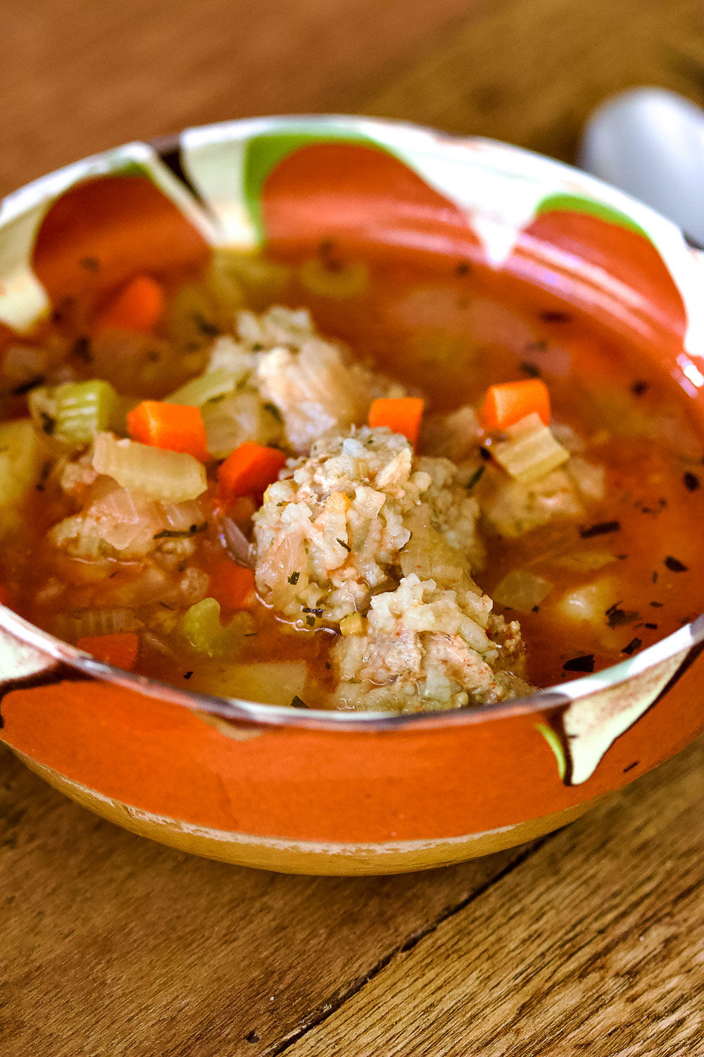 Romanian Meatball Soup vertical photo0