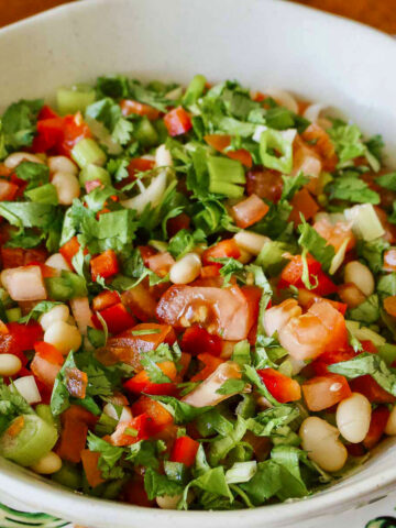 Mexican Bean Salad With Jalapeno close up.